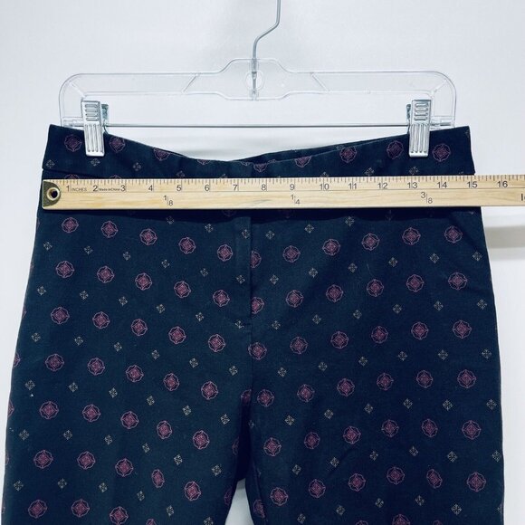 LIZ CLAIBORNE Pants Size 8 Women’s Career Emma Classic Patterned Crop Black - Picture 8 of 10